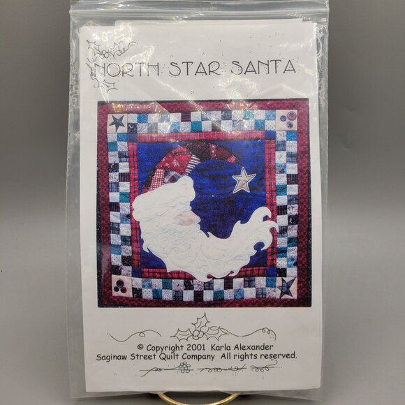 North Star Santa Quilt Pattern Saginaw Street Quilt Company 20 x 20 - Picture 1 of 5